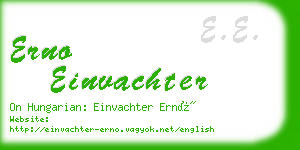 erno einvachter business card